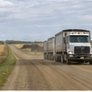 Grain truck on a road.